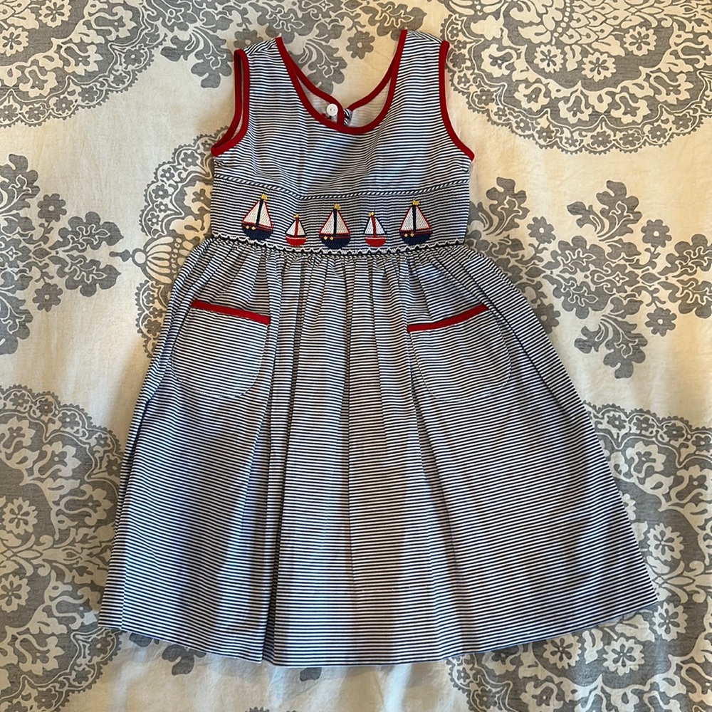 Smocked Sail Boat Dress